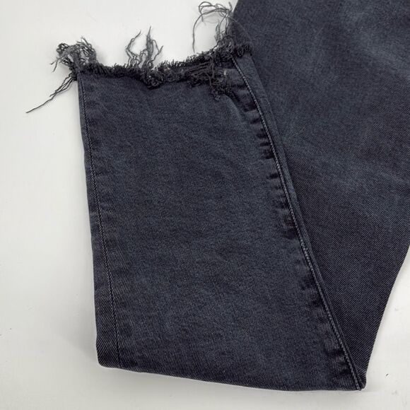 AGOLDE Toni Mid Rise Straight Leg Raw Hem Jeans in Black Feral Wash Size 26 - Picture 11 of 15